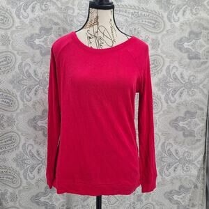 Chaser sz med 100% cotton long sleeve red fall casual soft cozy